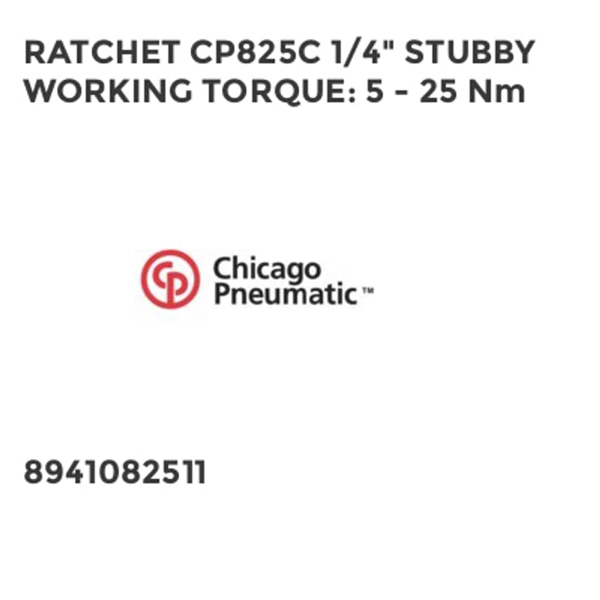 Ratchet CP825C 1/4" Stubby Working Torque: 5 - 25 NM