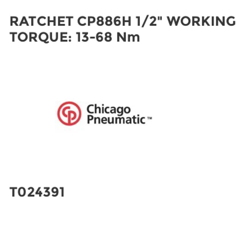 Ratchet CP886H 1/2" Working Torque: 13-68 NM