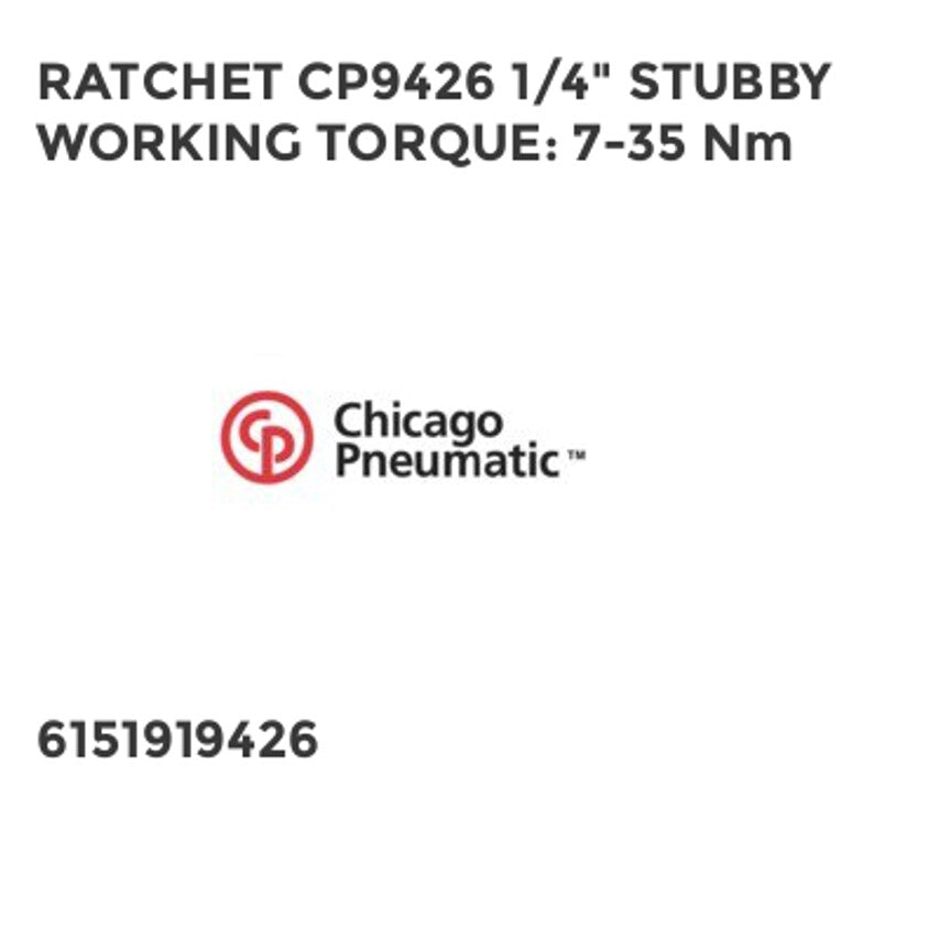 Ratchet CP9426 1/4" Stubby Working Torque: 7-35 NM