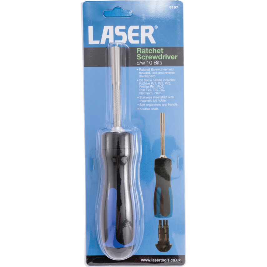 Ratchet Screwdriver & 10 Bits