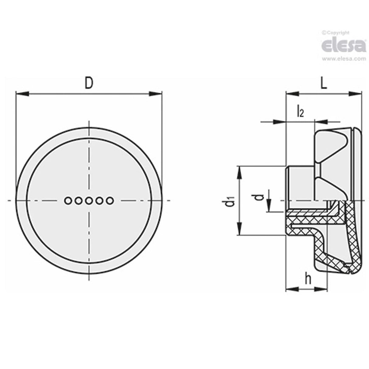 Rear lobe knob-ELK.56-B M10-C17 Green