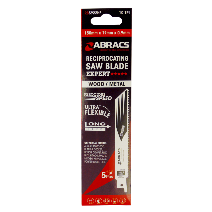 Reciprocating Saw Blade Fast Cut 150 x 19 x 0.9mm Pack of 5