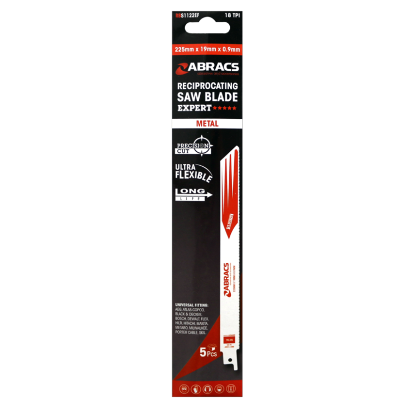 Reciprocating Saw Blade Metal 225 x 19 x 0.9mm Pack of 5