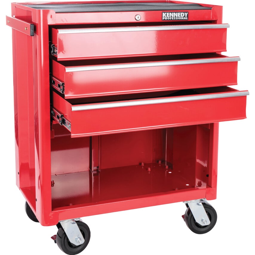 Red 3-Drawer Professional Roller Cabinet
