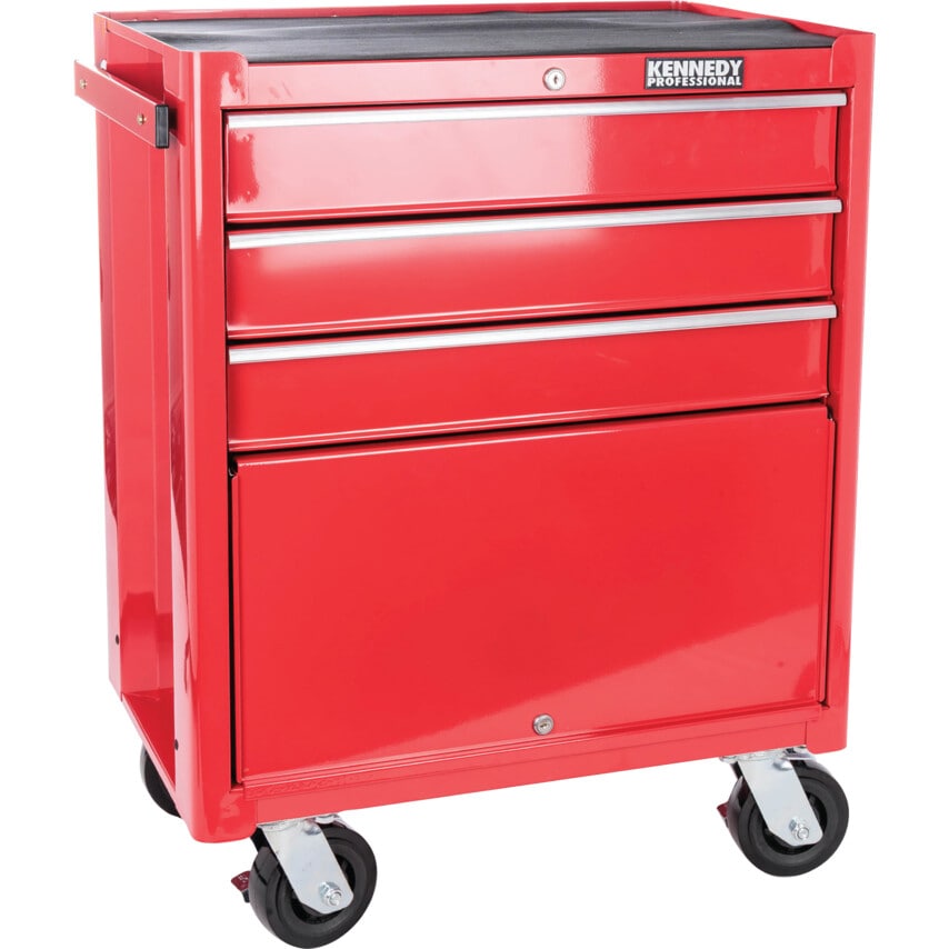 Red 3-Drawer Professional Roller Cabinet