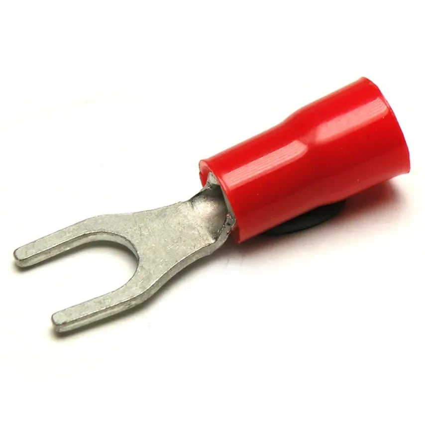 Red Insulated Fork Terminal with M4.0 Hole
