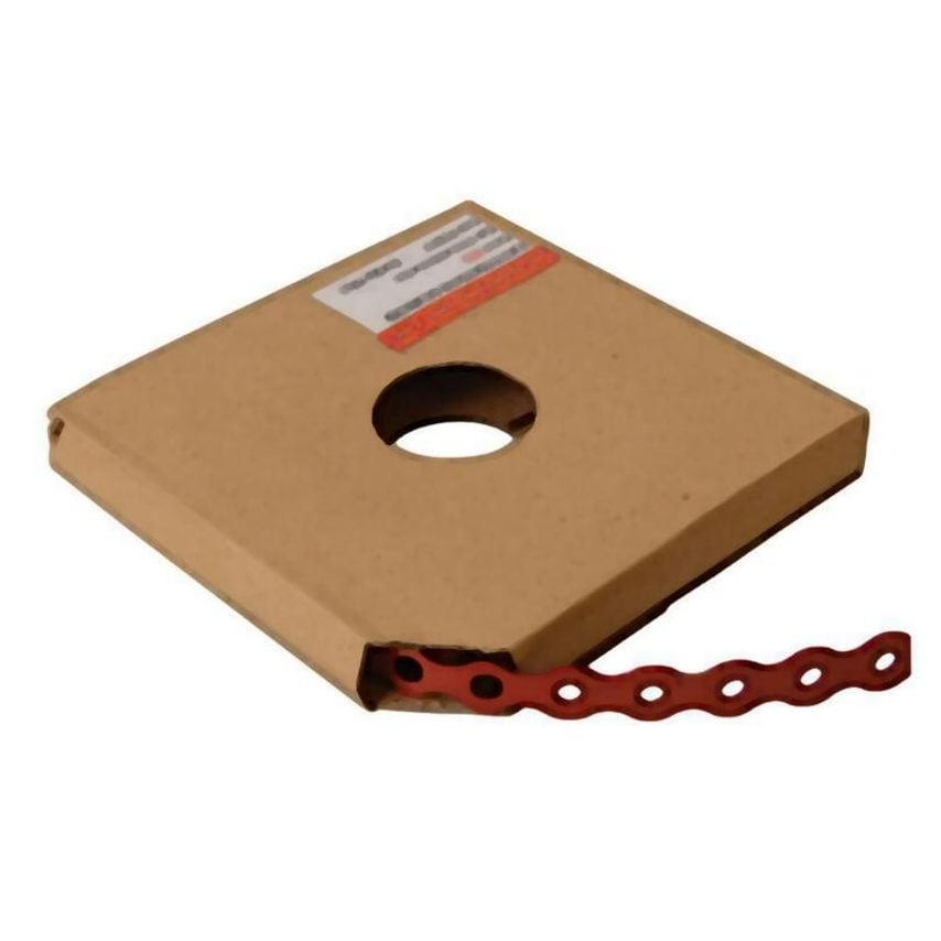 Red Plastic Coated Pre-Galvanised Band 17mm x 0.8 x 10m Box 1 FORPCBR17