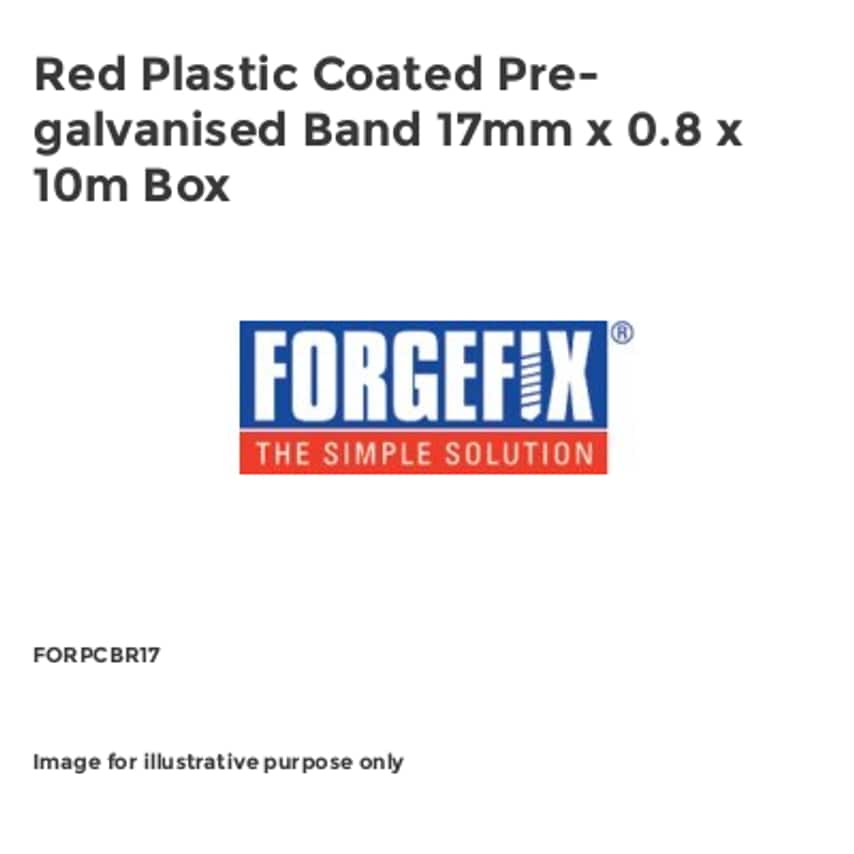 Red Plastic Coated Pre-galvanised Band 17mm x 0.8 x 10m Box