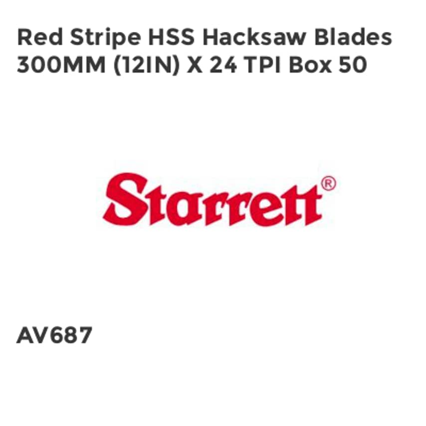 Red Stripe HSS Hacksaw Blades 300mm (12in) x 24 TPI Box 50 STRRS1224