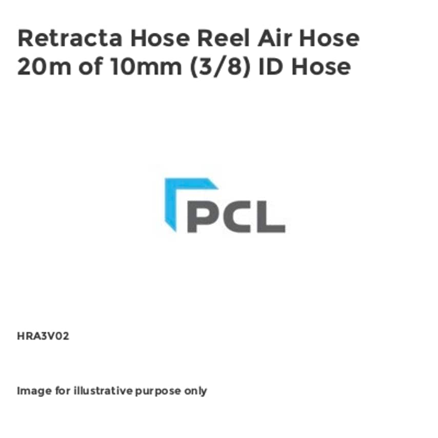Retracta Hose Reel Air Hose 20m of 10mm (3/8) ID Hose