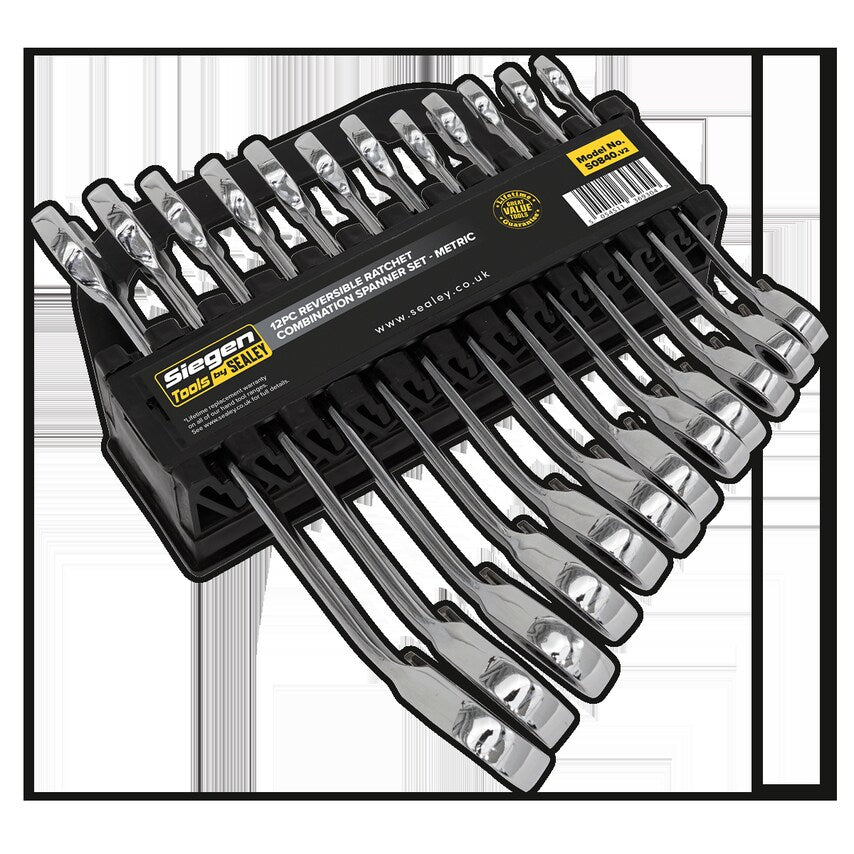 Reversible Ratchet Combination Spanner Set12 Piece Metric