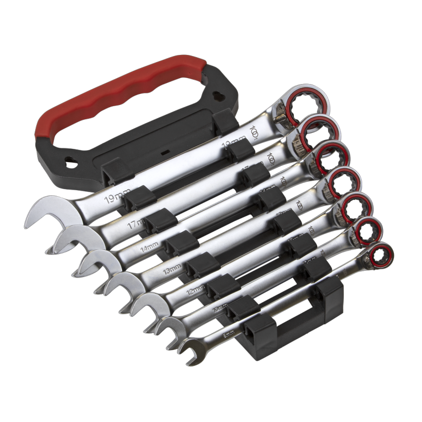 Reversible Ratchet Combination Spanner Set7 Piece Metric
