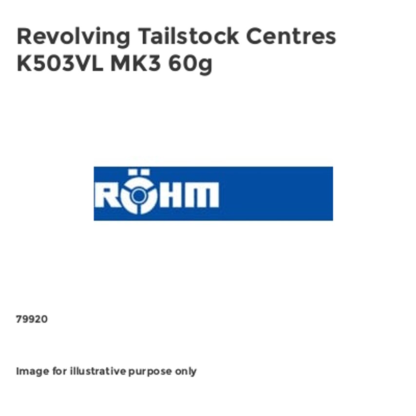 Revolving Tailstock Centres K503VL MK3 60g