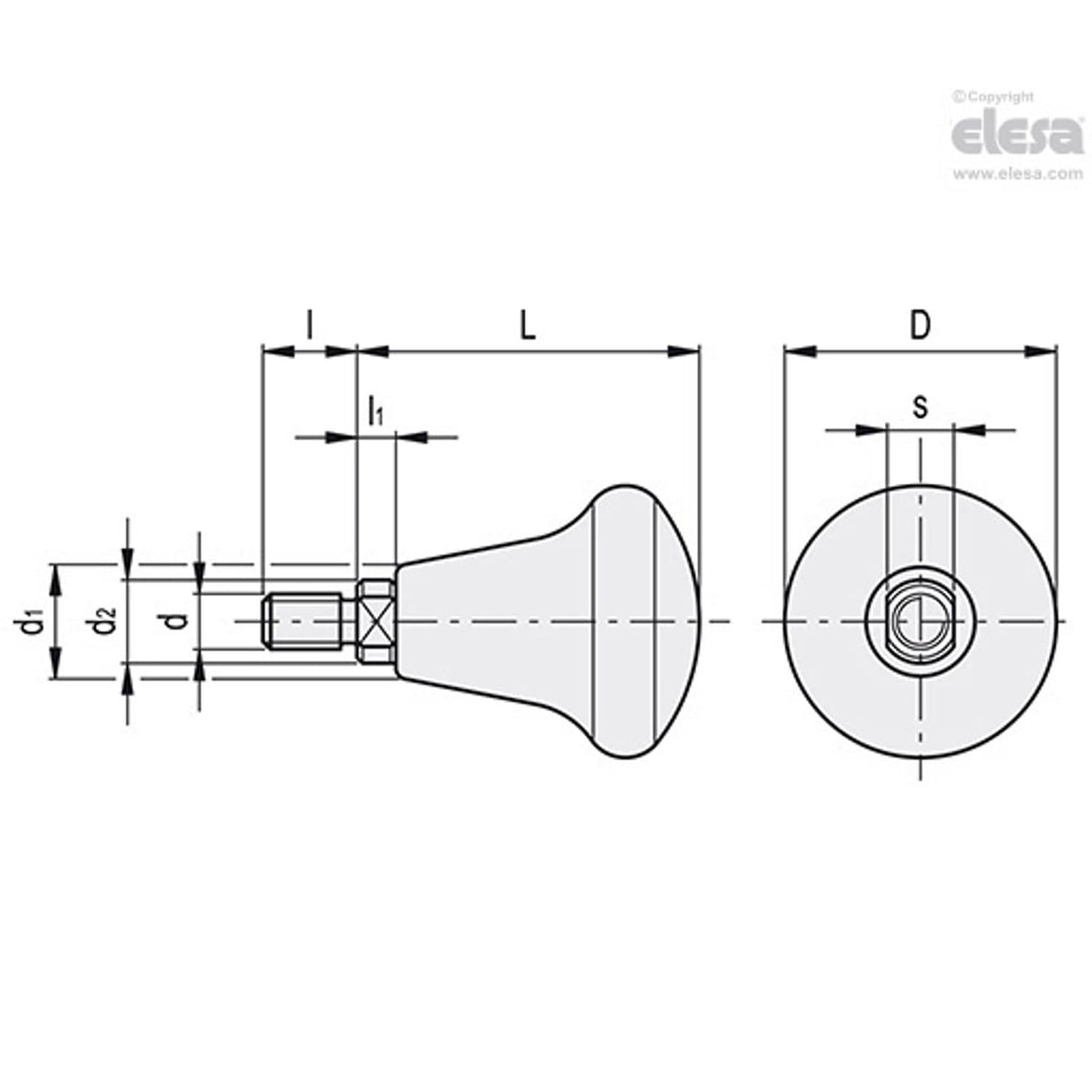 Revolving handle-I.229/55+x-M10