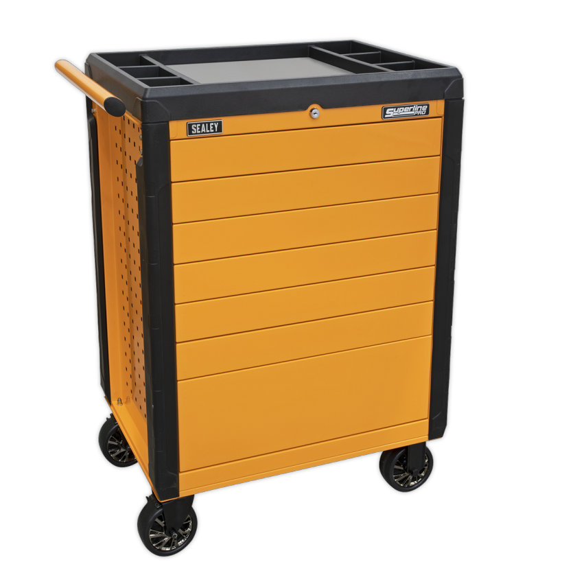 Rollcab 7 Drawer Push-To-Open Hi-vis Orange