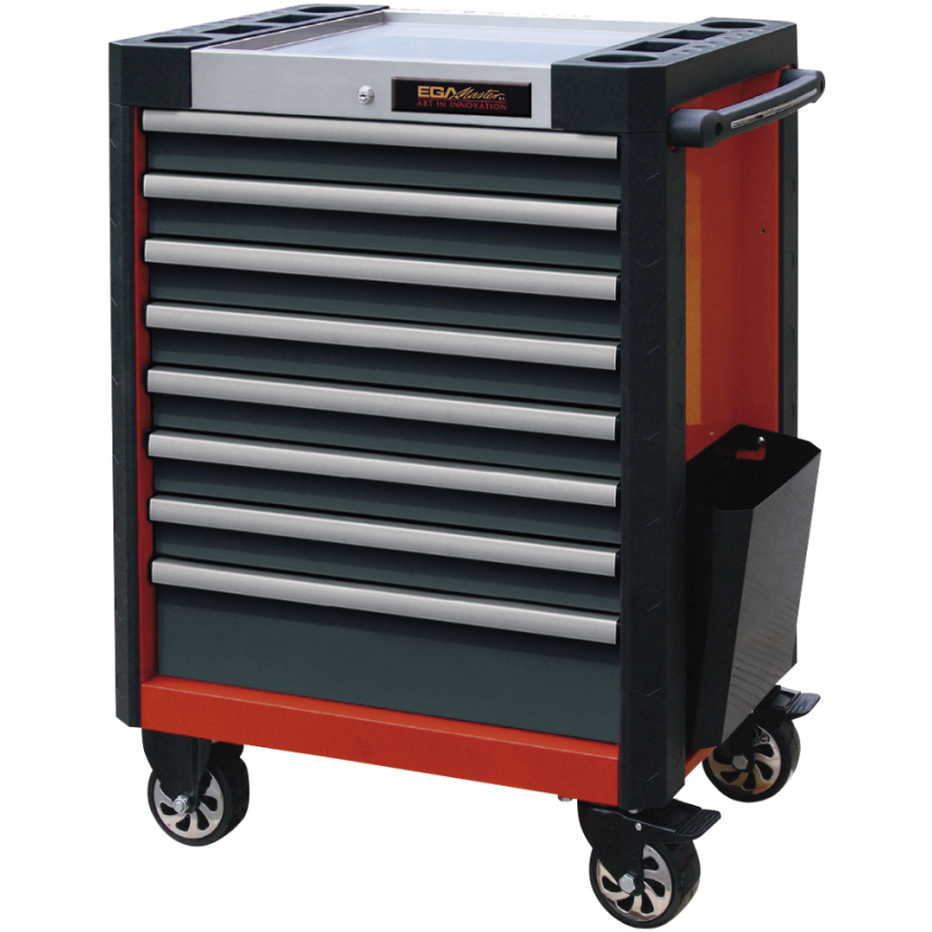 Roller Cabinet with 8 Drawers (Red)