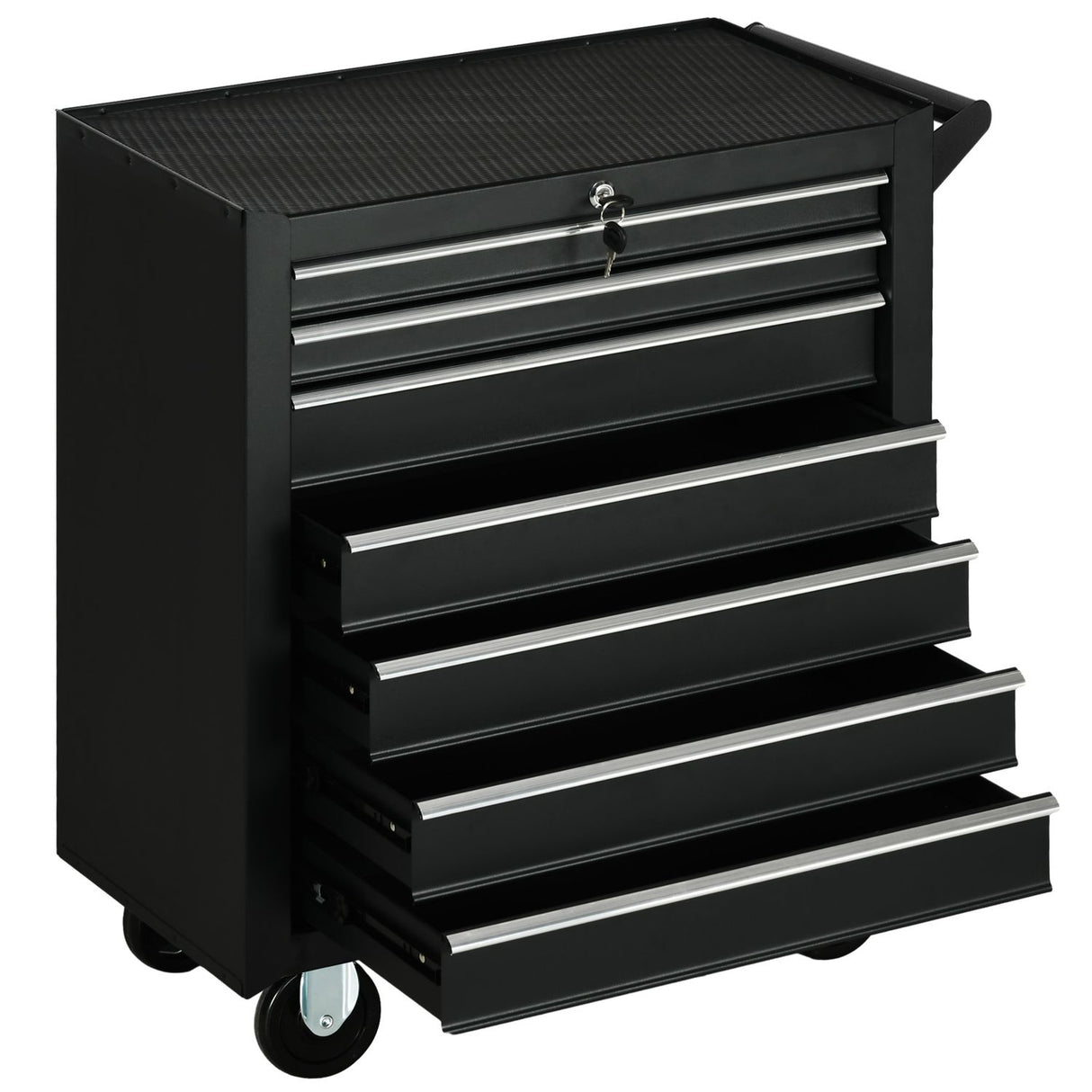 Roller Tool Storage Chest Box Garage Workshop 7 Drawers Black - B20-056V00BK