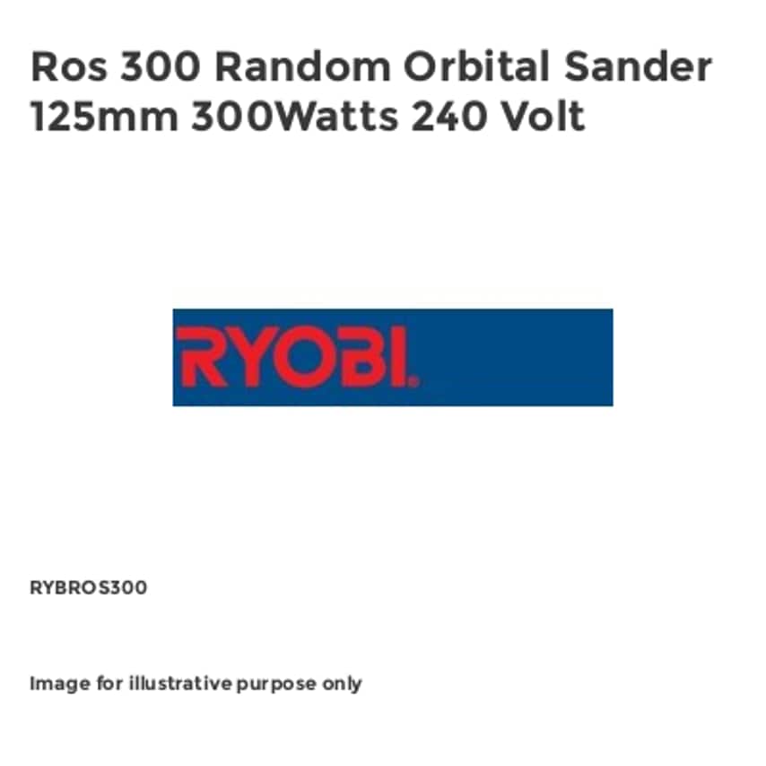 Ros 300 Random Orbital Sander 125mm 300Watts 240 Volt