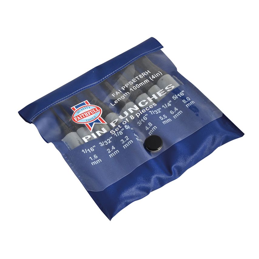 Round Head Parallel Pin Punch Set, 8 Piece FAIPPSET8RH