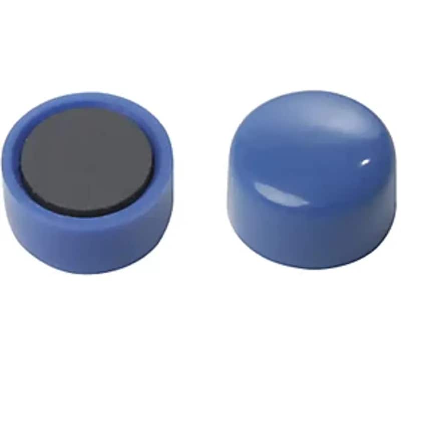 Round Magnet, Plastic, 10mm, Pack Of 60, Blue