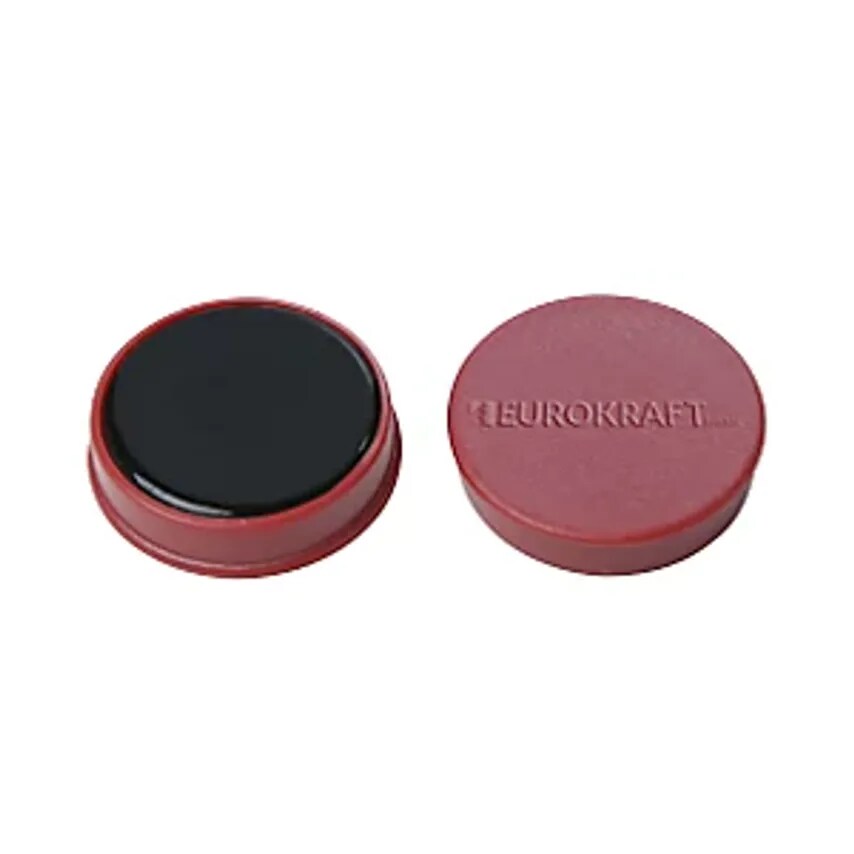 Round Magnet, Plastic, 20mm, Pack Of 72, Red