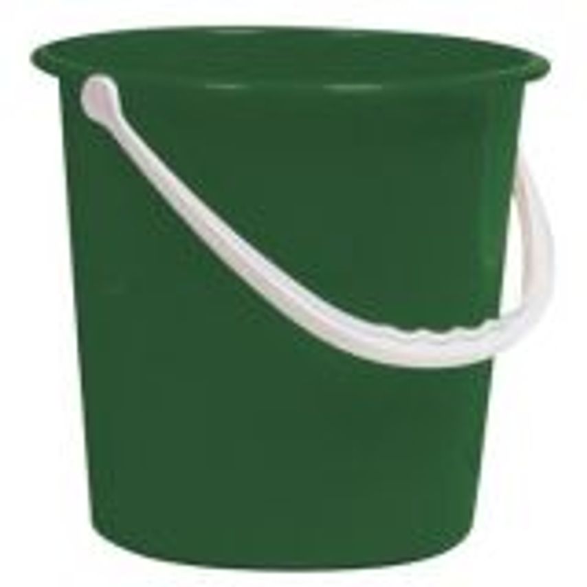 Round Plastic Bucket 10 Litre Green Each