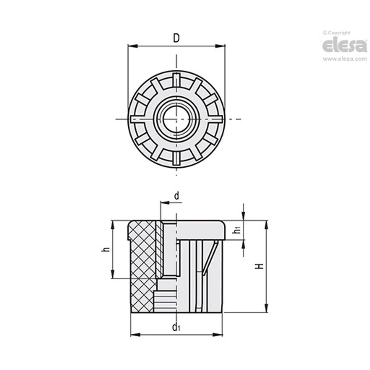 Round end-caps for tube-NDX.T-40x3-M12
