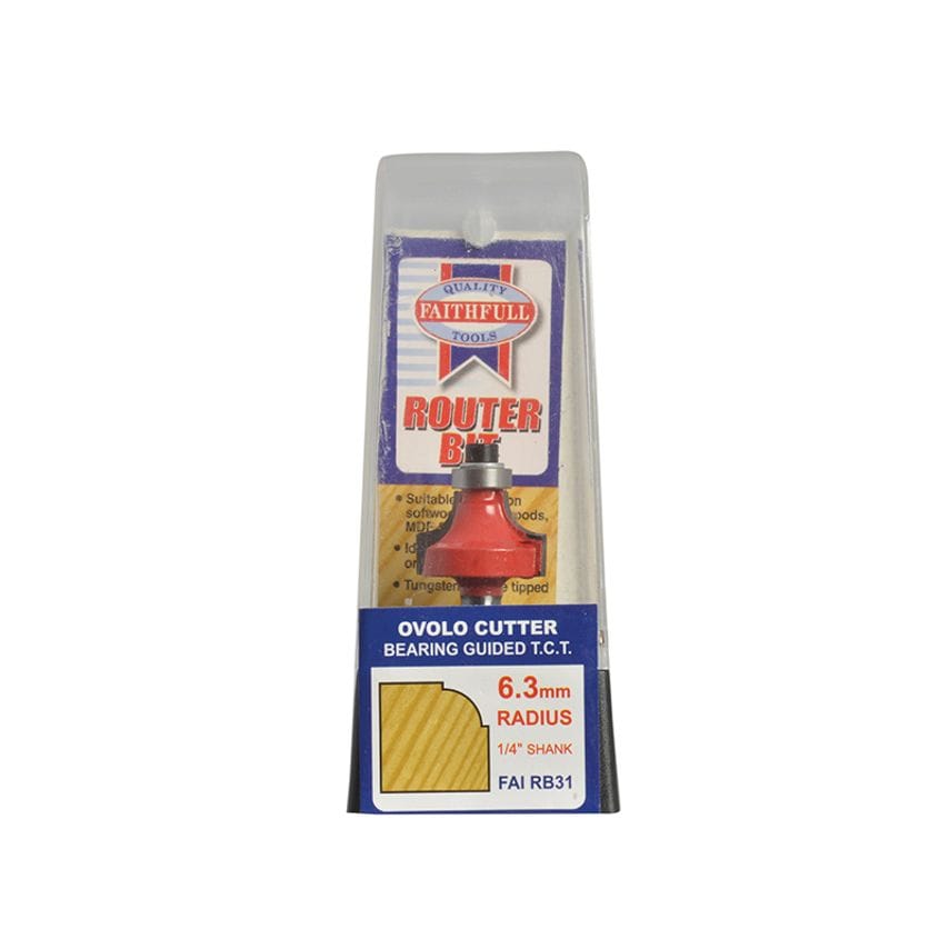 Router Bit TCT Mini Trim 6.3mm x 25.4mm 1/4in Shank FAIRB72