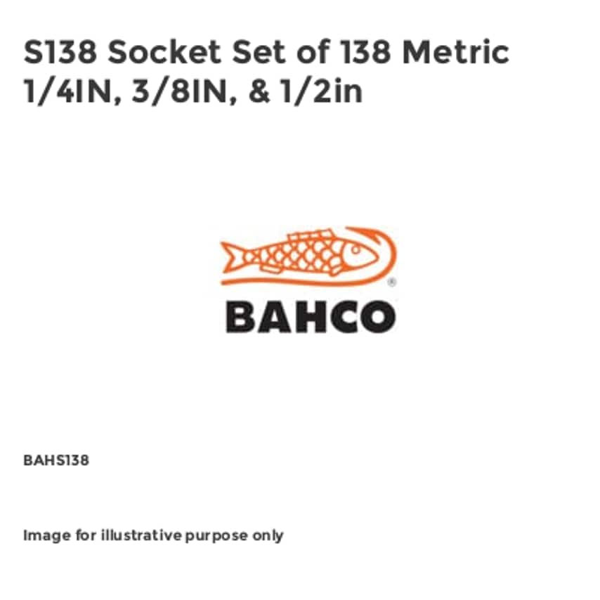 S138 Socket Set of 138 Metric 1/4IN, 3/8IN, & 1/2in