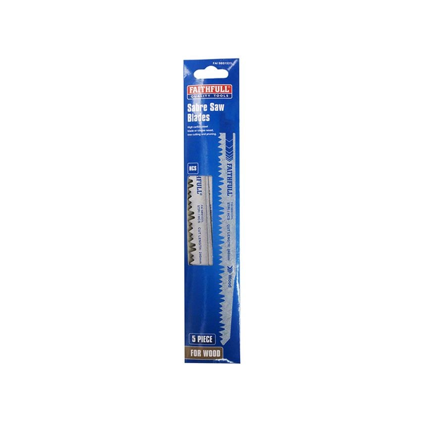 S1531L Sabre Saw Blade Wood 240mm 5 TPI (Pack of 5) FAISBS1531L