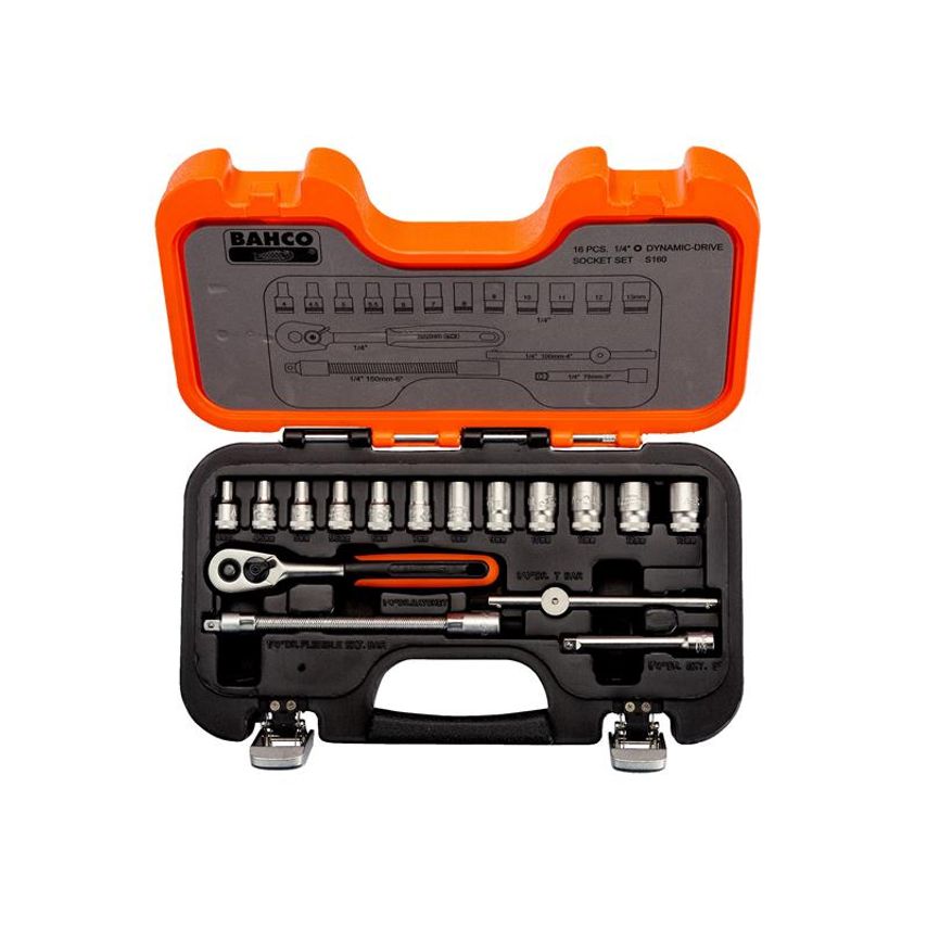 S160 1/4in Drive Socket Set, 16 Piece BAHS160