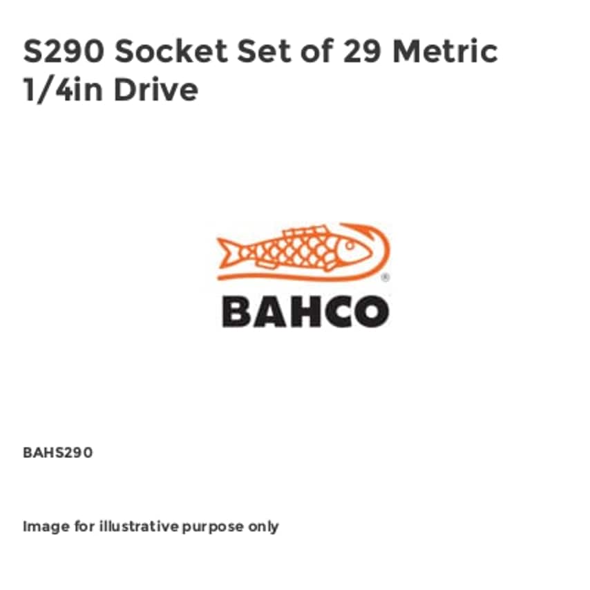 S290 Socket Set of 29 Metric 1/4in Drive BAHS290