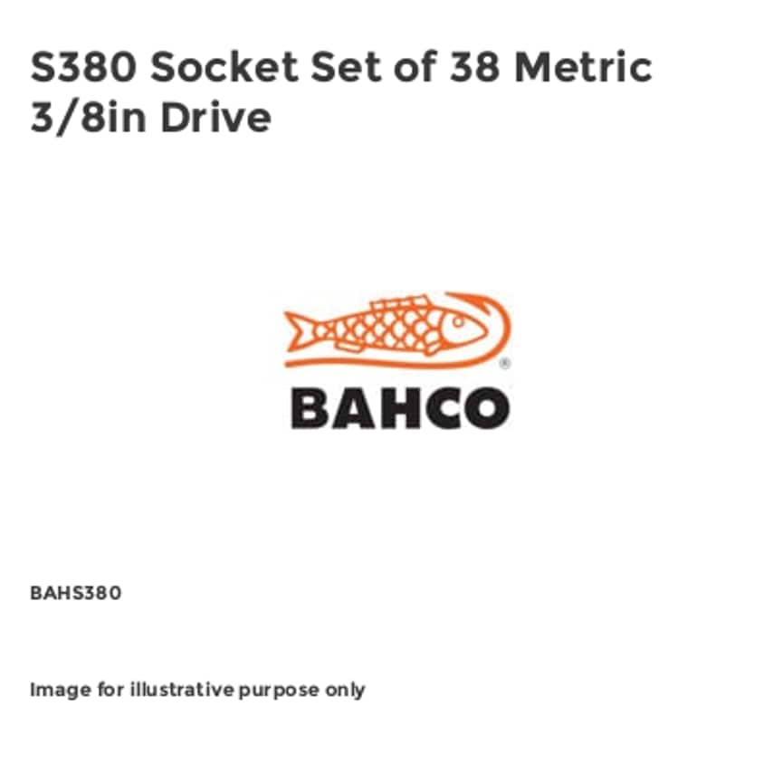 S380 Socket Set of 38 Metric 3/8in Drive BAHS380