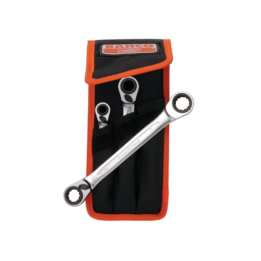 S4RM Series Reversible Ratchet Spanner Set, 3 Piece BAHS4RM3T