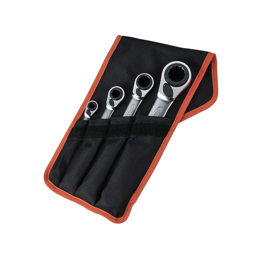 S4RM Series Reversible Ratchet Spanner Set, 4 Piece BAHS4RM4T
