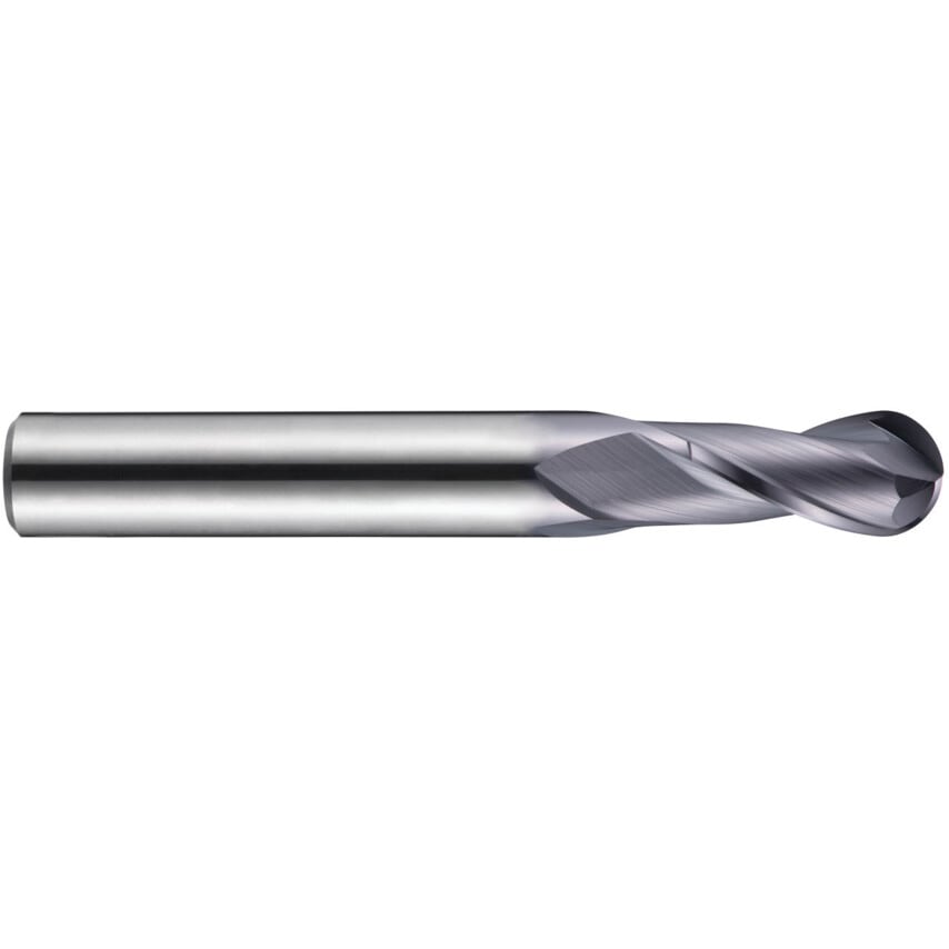 S501 1.50mm Carbide 2 Flute Ball Nosed Short Series Slot Drill - X-Ceed Coated