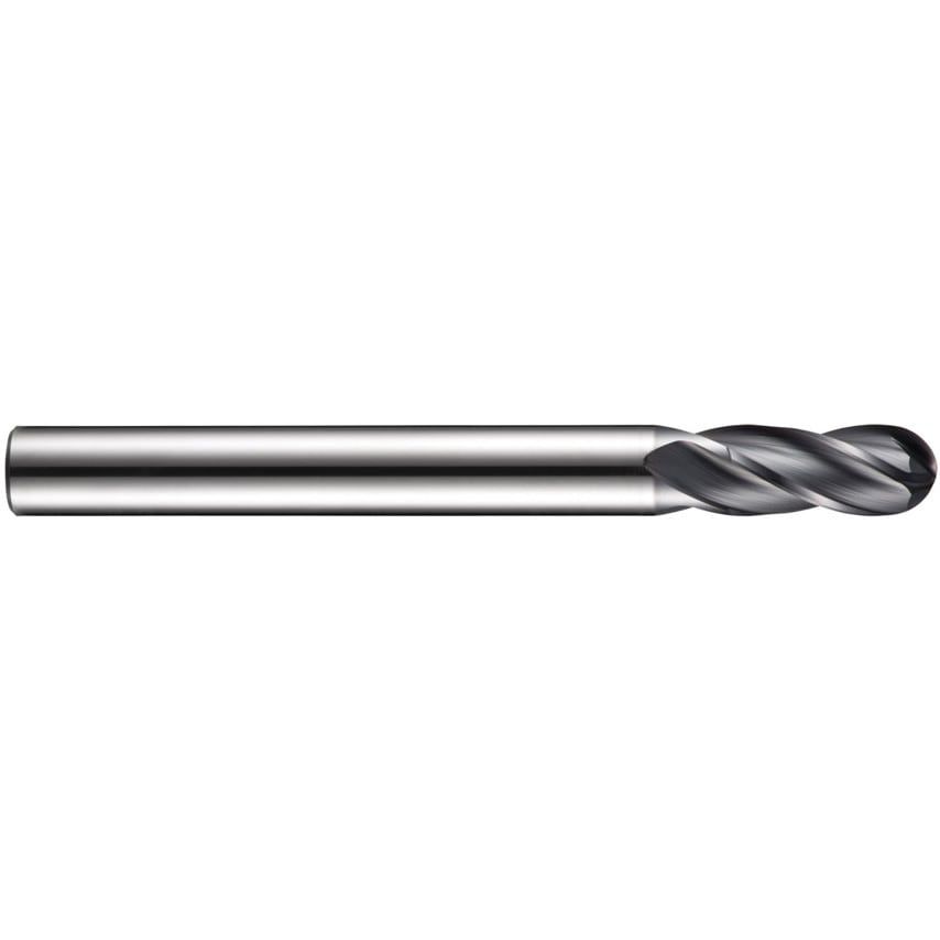 S511 4.00MM Carbide 4 Flute Plain Shank Ball Nosed End Mill - X-Ceed Coated