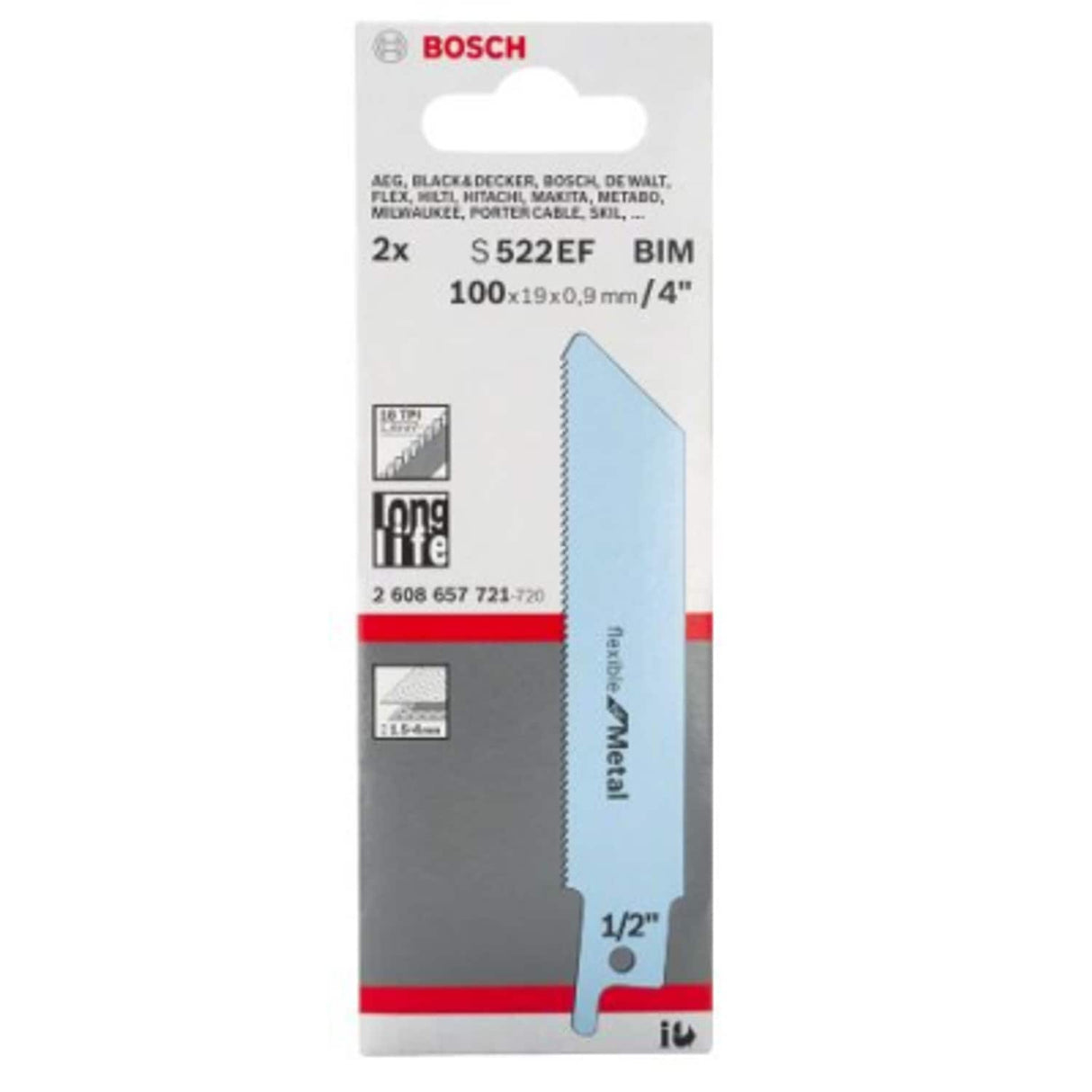 S522EF Sabre Saw Blades Flexible for Metal