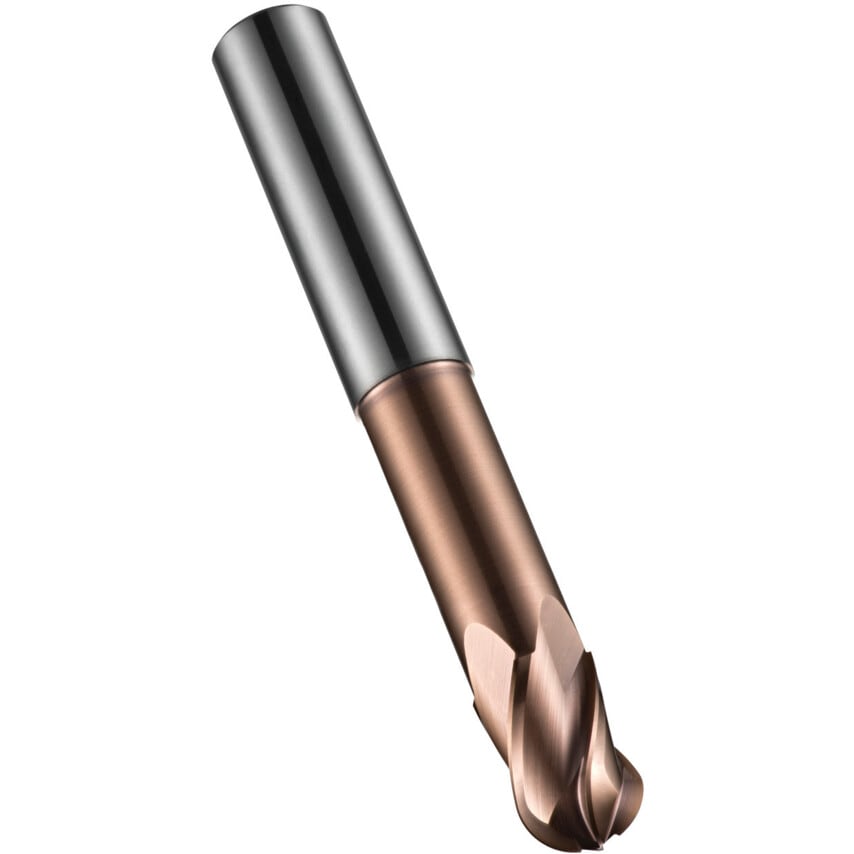 S535 5.00mm Carbide 4 Flute Long Reach Ball Nosed End Mill - TiSiN Coated