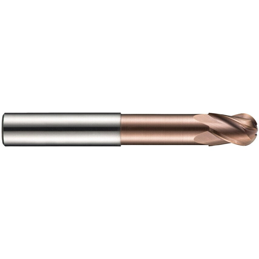 S535 8.00mm Carbide 4 Flute Long Reach Ball Nosed End Mill - TiSiN Coated