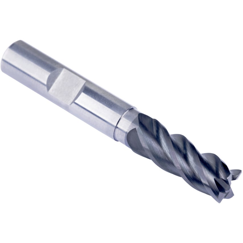 S722HB 12.00mm Carbide AlCrN 4FL Flat End Mill Unequal Pitch