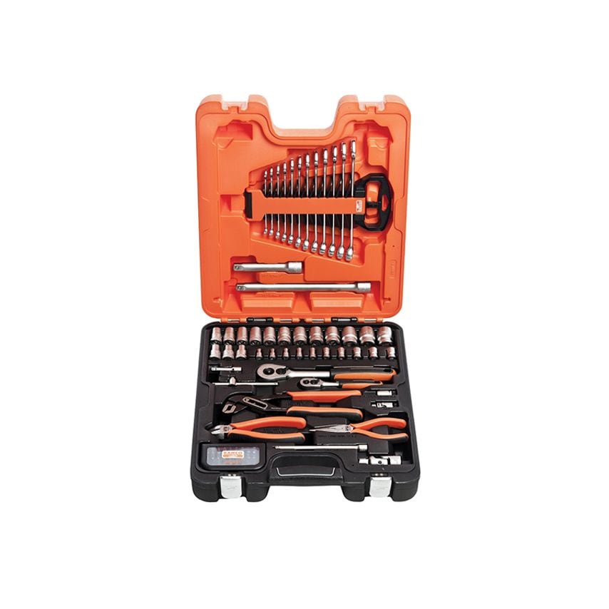 S81MIX 1/4 & 1/2in Drive Socket Spanner & Pliers Set, 81 Piece BAHS81MIX
