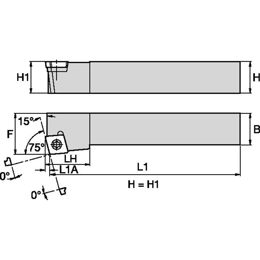 SCKCR2020K09 S Clamping Holder W20, 0MM L125