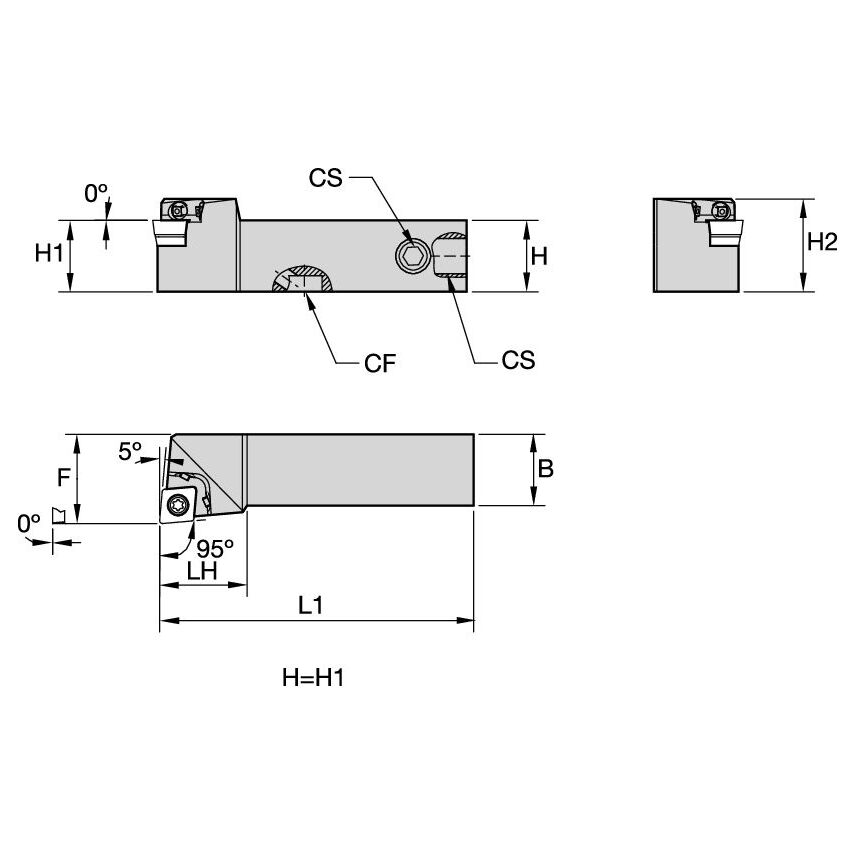 SCLCR2020X09C S Clamping Holder W20, 0MM L125