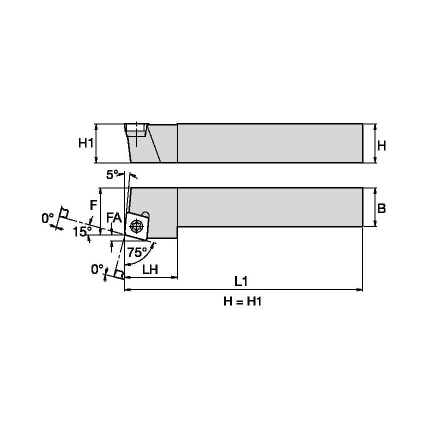 SCRCR1212N09 S Clamping Holder W12, 0MM L160