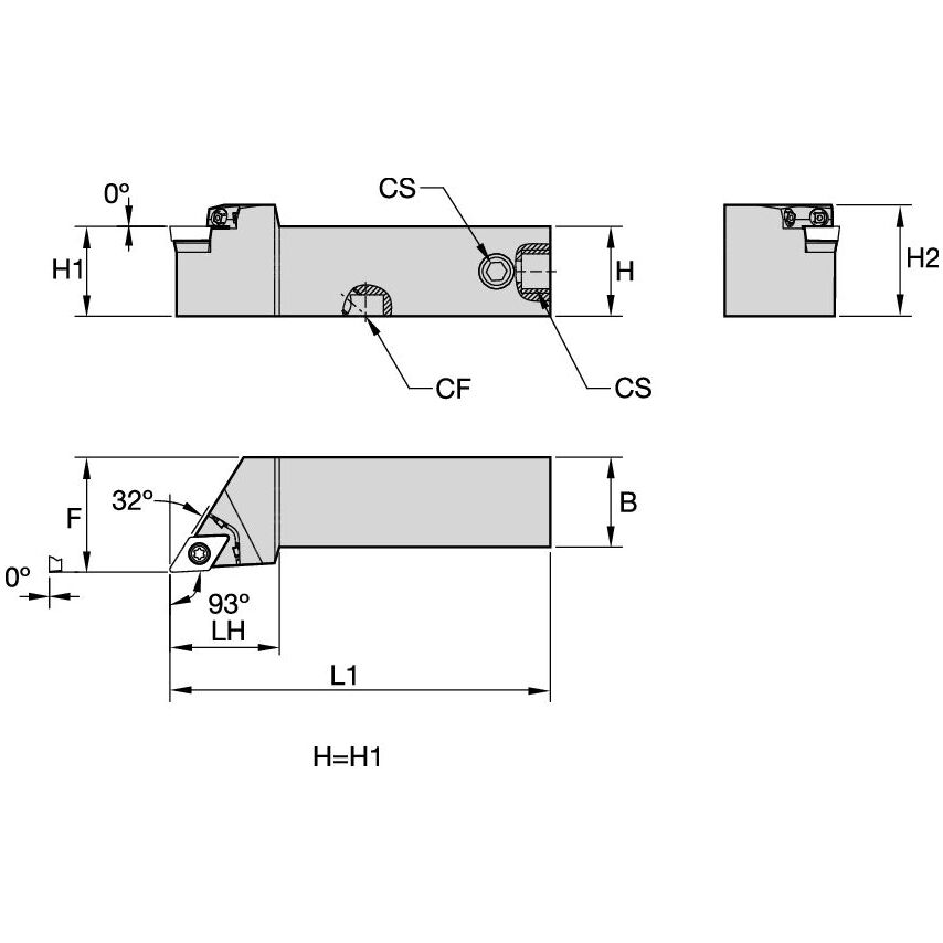 SDJCL2020X11C S Clamping Holder W20, 0MM L125