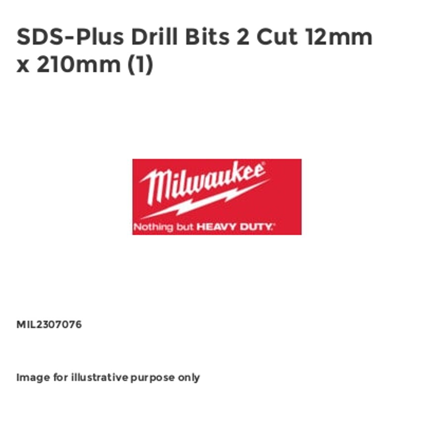 SDS-Plus Drill Bits 2 Cut 12mm x 210mm (1)