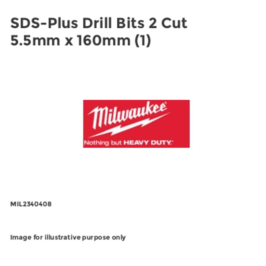 SDS-Plus Drill Bits 2 Cut 5.5mm x 160mm (1) MIL2340408