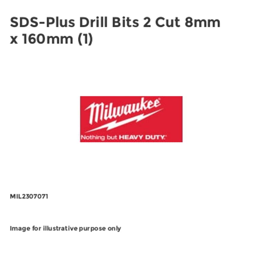 SDS-Plus Drill Bits 2 Cut 8mm x 160mm (1) MIL2307071