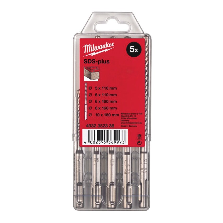SDS+ M2 Drill Set 5-10mm 160mm Long (5PC)